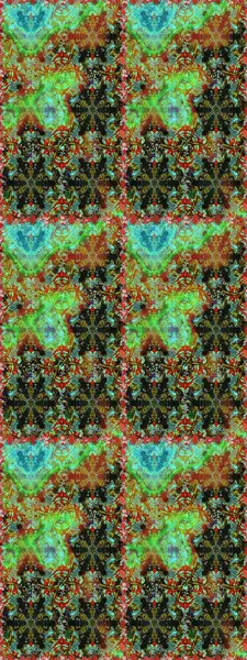 Yeşil renkte altın elementler. Geleneksel klasik raster altın pürüzsüz desen. Barok tarzında kusursuz bir doğulu süsü..