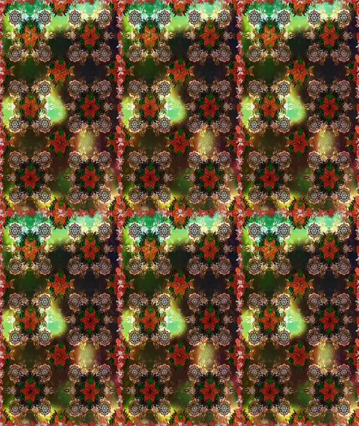 Renkli Bahar Temalı Kusursuz Arkaplan. Çocuk stili. Düz Çiçek Elementleri Tasarımı. Çiçekli pürüzsüz raster arka plan.