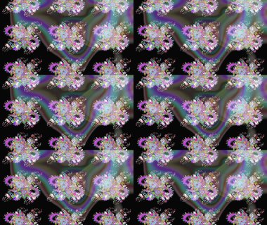 Siyah çiçekli eskiz deseni, suluboya çiçek deseni, sevimli çiçek, duvar kağıdı, kart ya da kumaş için fayanslı. Raster - stok.