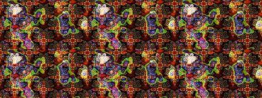 Küçük çiçekte güzel bir çiçek deseni var. Raster deseni. Çiçekli çiçek deseni, suluboya..