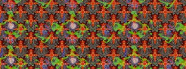 Kahverengi ve bej renkli çiçekler. Raster illüstrasyonunda çiçek deseni çizimi.