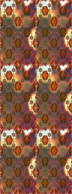 Kahverengi ve turuncu küçük çiçekler ve kahverengi ve turuncu renkli komik böcekler, raster desen, illüstrasyon.