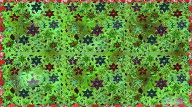 Bahar mevsimi. Raster dikişsiz şirin çiçek deseni. Tatil havası. Yeşil ve gri renkli çiçekler. Nazik romantik baskı.