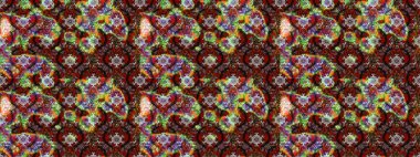 Kahverengi ve kırmızı renkte çiçekler. Tatil havası. Bahar mevsimi. Nazik romantik baskı. Raster güzel bir çiçek deseni çiziyor..