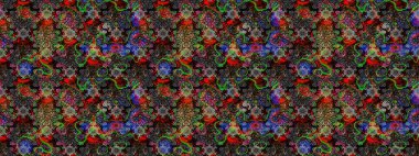 Renkli Bahar Teması eskiz kalıbı. Düz Çiçek Elementleri Tasarımı. Siyah ve gri renkli çiçekler. Çiçekle çizim deseni.