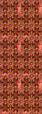 Kusursuz oryantal klasik altın desen. Kahverengi ve kırmızı renkler üzerinde altın tekrarlayan elementler içeren Raster soyut arka planı.