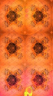 Renkli Bahar Teması eskiz kalıbı. Çiçeksel fantezi tasarımı ve parlak bir arka plan çizimi. Düz Çiçek Elementleri Tasarımı.