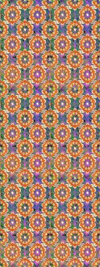 Turuncu ve bej renklerde altın elementlerle geleneksel altın sarısı desen. Barok tarzında kusursuz bir doğulu süsü..