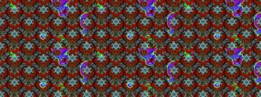 Renkli çizim kalıbı. Çiçek duvar kâğıdı. Raster illüstrasyonu. Çiçek arkaplan. Kırmızı ve kahverengi renkli şirin tekstil.