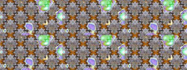 Küçük çiçekteki sevimli çiçek deseni. Robot resim. Raster illüstrasyonu.