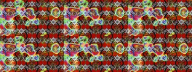 Çizim kalıbı. Raster illüstrasyonu. Ultraviyole kumaş deseni. Organik motif arkaplanı.