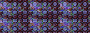 Raster illüstrasyonu. Güzel kumaş deseni. Bahar çiçekli güzel bir çiçek deseni..