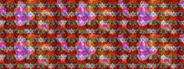 Çizim çiçek deseni duvar kâğıdı olarak kullanılabilir. Raster illüstrasyonu. Kahverengi ve kırmızı renkte çiçekler.