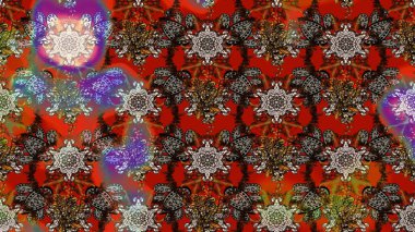 El çizimi. Kahverengi ve kırmızı renkte çiçekler. Çiçekli eskiz deseni. Suluboya çizimi.