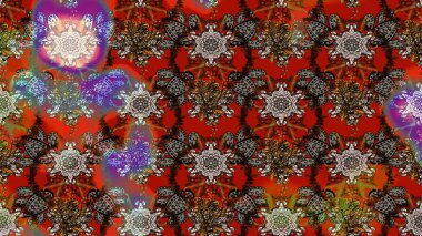 El çizimi. Kahverengi ve kırmızı renkte çiçekler. Çiçekli eskiz deseni. Suluboya çizimi.