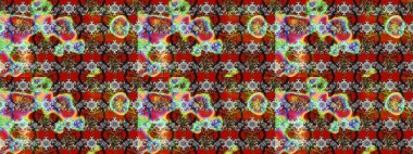 Çizim kalıbı. Raster illüstrasyonu. Ultraviyole kumaş deseni. Organik motif arkaplanı.