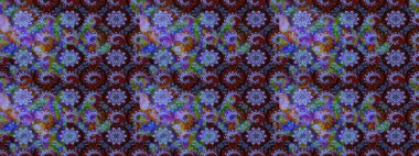 Raster illüstrasyonu. Güzel kumaş deseni. Bahar çiçekli güzel bir çiçek deseni..