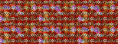 Kahverengi ve kırmızı renkte çiçekli çiçek deseni. Suluboya tarzında kahverengi ve kırmızı renkte çiçekler.