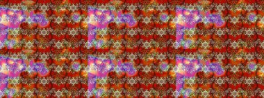 Küçük çiçekte hoş bir çiçek deseni var. Çiçeksel elementlerle süslenmiş zarif raster dokusu. Parlak çiçekli kahverengi ve kırmızı renkler üzerine soyut çizim deseni.