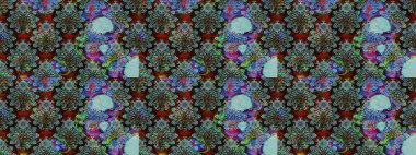 Raster illüstrasyonu. Egzotik çiçekler, mavi ve yeşil renkler üzerine botanik ve parlak klasik doğa. Klasik tropikal doğal elementlerin suluboya seti.