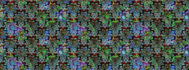 Modern çiçek arkaplanı. Parlak renkli çiçekleri ve yeşil ve mavi renkli yaprakları olan harika bir çiçek deseni. Halk tarzı. Moda baskıları için zarif bir şablon.