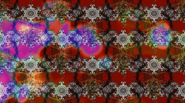 Kahverengi ve gri renklere karalamalar çizilmiş çiçek deseni. Raster illüstrasyonu.