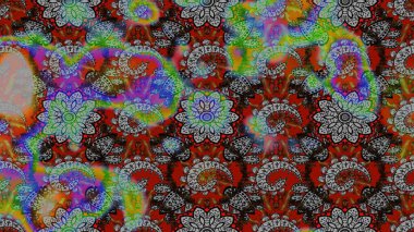 Raster resim. Çiçek desenli çiçek ve yaprakları ile. Sevimli küçük çiçek desenle.