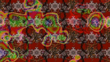 Renkli Yaz Temalı eskiz kalıbı. Düz Çiçek Elementleri Tasarımı. Kahverengi ve kırmızı renkte çiçekler. Sevimli çiçek raster deseni.