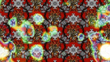 Chichi 'nin kumaş kalıbını çiz. Çiçek deseni. Düz Çiçek Elementleri Tasarımı. Raster illüstrasyonu. Renkli Bahar Teması çizim şablonu.