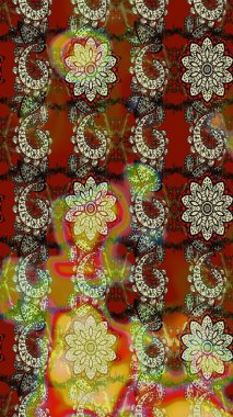 Renkli Bahar Teması eskiz kalıbı. Çiçek desenli eskiz, yaz çiçekleri. Düz Çiçek Elementleri Tasarımı. Kahverengi ve nötr renkte çiçekler.