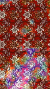 Kahverengi ve kırmızı renkte çiçekler. Çiçekli karalama şeklinde Raster çiçek deseni. Nazik, sevimli çiçek arkaplanı..