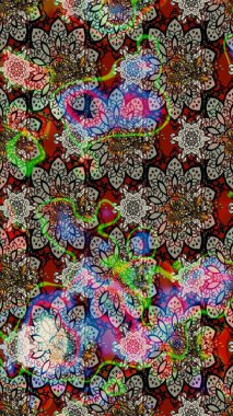 Çiçek deseni. Flower eskiz arka planı. Şatafatlı bahar bahçesi dokusu. Raster illüstrasyonu.