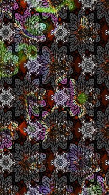 Nazik, sevimli çiçek arkaplanı. Siyah ve gri renkli çiçekler. Raster çiçek desenli ve çiçekli..