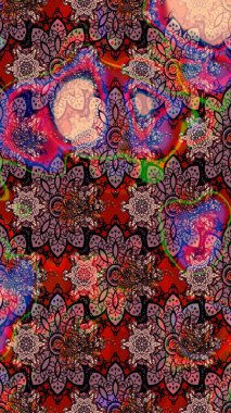 Raster deseni. Organik elementler. Botanik çizim kalıbı. Suluboya etkisi.