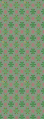 Raster çiçek desenleri çiziyor. Vadinin çiçekleri yeşil ve gri renklerde.