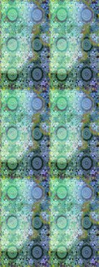 Oriental raster klasik mavi, yeşil ve altın desenli. Kusursuz soyut bir arkaplan. Raster illüstrasyonu.