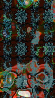 Raster stili kumaş deseni. Çiçekler suluboya çizim deseni.