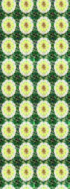 Yeşil ve nötr renklerde çiçekler. Raster illüstrasyonu. El çizimi çiçekli soyut çizim deseni.