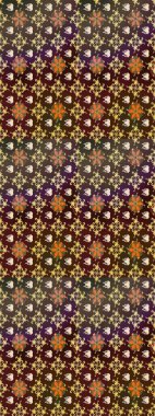 Sevgililer günü ve tebrik kartı konsepti için şık bir davetiye. Üst manzara, yumuşak stil. Çiçek kompozisyonu, el boyası, hassas şablon. Kahverengi ve mor renkte manzaralı çiçek deseni.