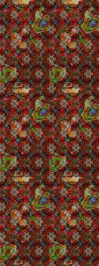 Tekstil, duvar kâğıdı, kapaklar, yüzey, baskı, hediye paketi, hatıra defteri, dekupaj. Küçük yabani çiçeklerdeki halk modelini çiz. Taşralı şıklığı. Liberty style millefleurs.