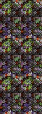 Renkli Yaz Temalı eskiz kalıbı. Raster illüstrasyonundaki çiçek desenli çizim. Gri ve siyah renkli çiçekler. Düz Çiçek Elementleri Tasarımı.