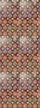 Modern çiçek arkaplanı. Moda baskıları için zarif bir şablon. Parlak renkli çiçekleri ve kahverengi ve nötr renklerde yaprakları olan harika bir çiçek deseni. Halk stili.