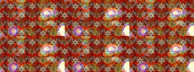 Raster illüstrasyonu. Raster deseni. Kahverengi ve kırmızı renklerde bahar çiçekleri. Patlayan çiçekler soyut yerleştirilmiş.