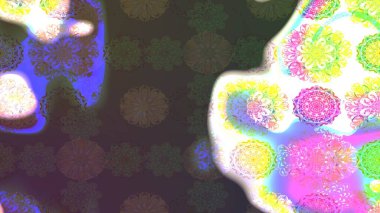 Suluboya, elle çizilmiş. Eskiz arkaplan modeli. Kahverengi ve yeşil üzerine çiçekler. Raster stoku.