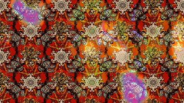 Renkli kahverengi ve bej çizim desenli. Elle çizilmiş sonbahar çiçeği deseni. Kahverengi ve bej renkli çiçekler. Doodle tarzı. Tekstil ve kapak tasarımı için mükemmel.