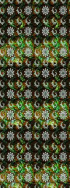 Raster Çiçek İllüstrasyonu güzel tekstil. Kahverengi ve siyah renkte etnik çiçeklerle süslenmiş zarif bir eskiz..