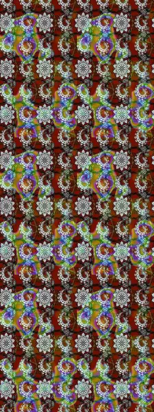 Raster deseni. Bahar çiçekleri dallı desen, kahverengi ve gri renkler çiçekli siluet.