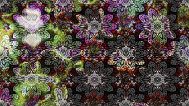 Raster deseni. Süslü kumaş deseni. Çiçekli çiçek deseni, suluboya..