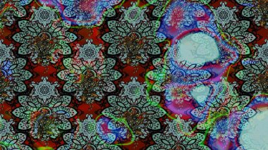 Raster illüstrasyonu. Egzotik çiçekler, mavi ve yeşil renkler üzerine botanik ve parlak klasik doğa. Klasik tropikal doğal elementlerin suluboya seti.