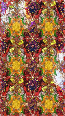 Renkli Bahar Teması eskiz kalıbı. Kahverengi ve sarı renkli çiçekler. Sevimli çiçek raster deseni. Düz Çiçek Elementleri Tasarımı.